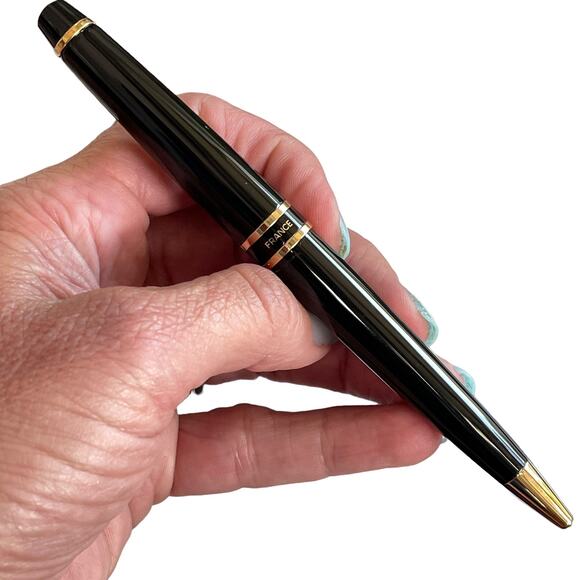 Waterman Expert II Ballpoint Pen Black Lacquer Paris France Blue Ink NOS - Picture 9 of 14